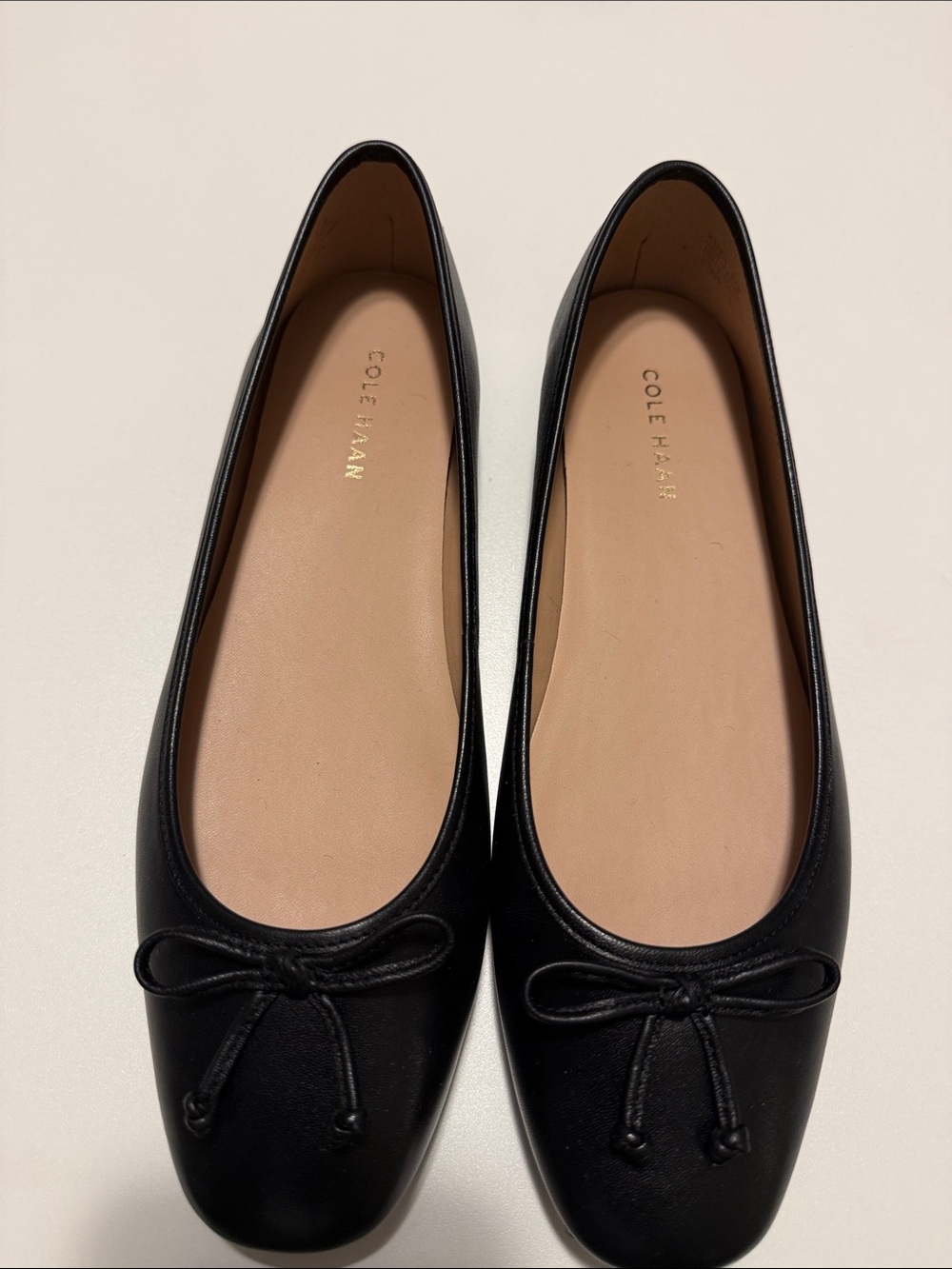 Cole Haan Black Leather Bow Flats